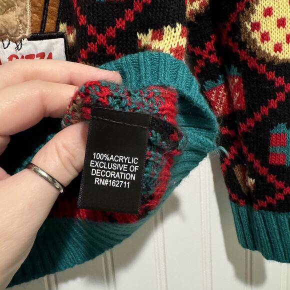 33 Degrees Cat Pizza Christmas Sweater Ugly Christmas Sweater Kids Size 8 - Picture 5 of 6